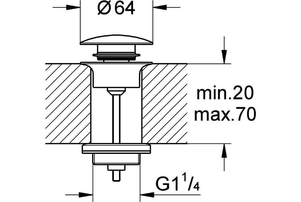 GROHE Ablaufgarnitur m Klickverschluss su-st