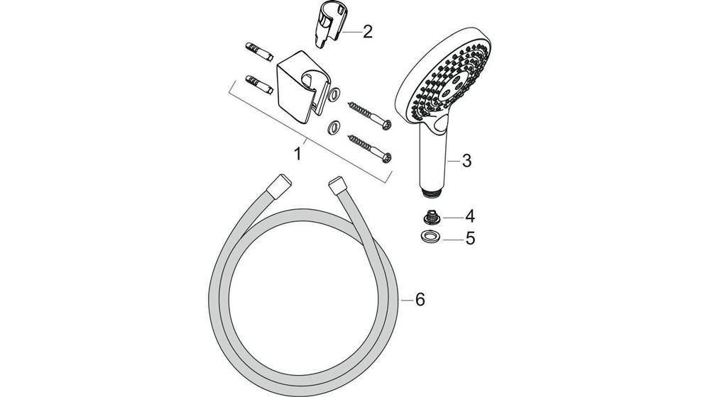 hansgrohe HG Brauseset RAINDANCE SELECT S 120 3j Powder Rain porter