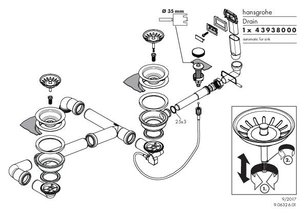 hansgrohe HG Automatische Ab-/Überlaufgarnitur D17-11, für