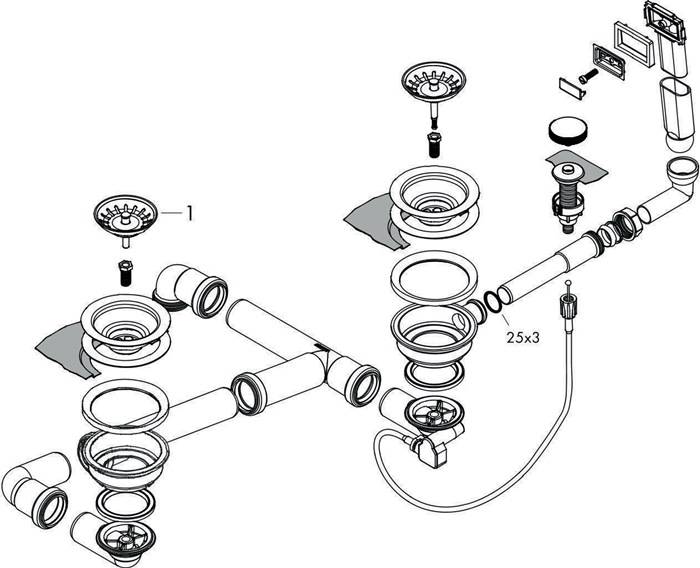 hansgrohe HG Automatische Ab-/Überlaufgarnitur D17-11, für