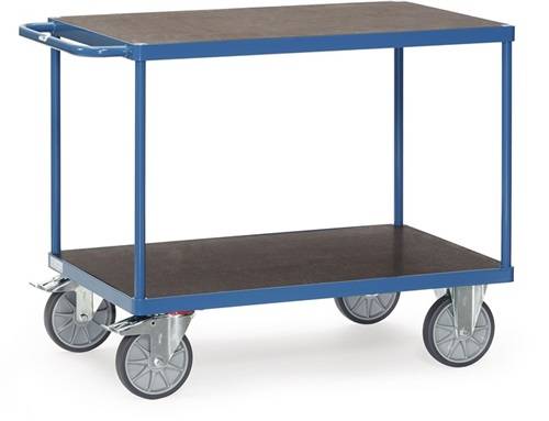 Tischwagen 2 Ladeflächen L1200xB800mm enzianblau Trgf.600 kg FETRA
