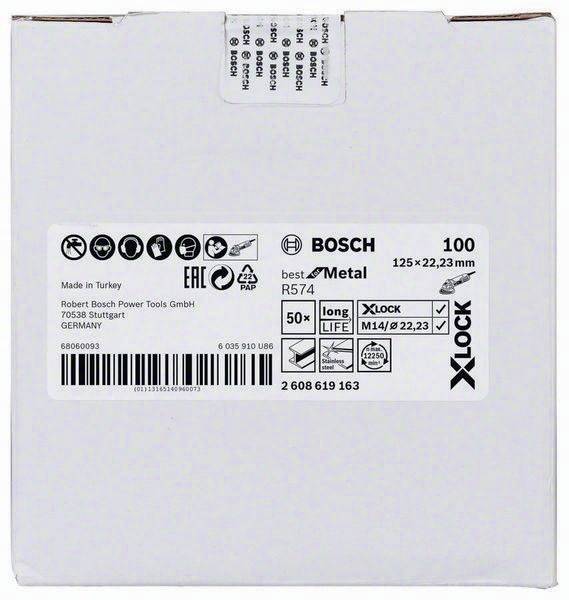 Fiberschleifscheibe X-LOCK R574 Best for Metal D.125mm Körnung 100 BOSCH