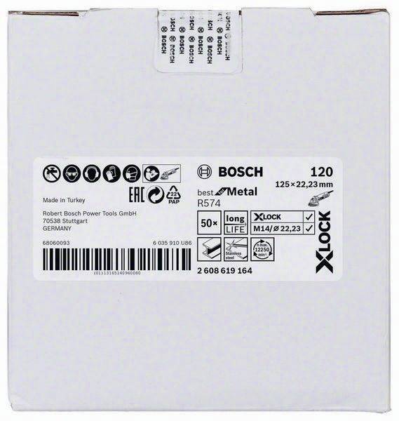 Fiberschleifscheibe X-LOCK R574 Best for Metal D.125mm Körnung 120 BOSCH