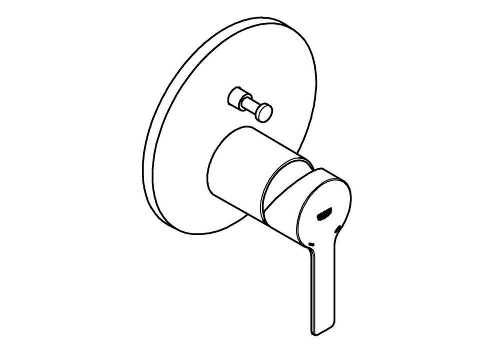 GROHE Einhand-Wannenbatterie LINEARE chr chrom