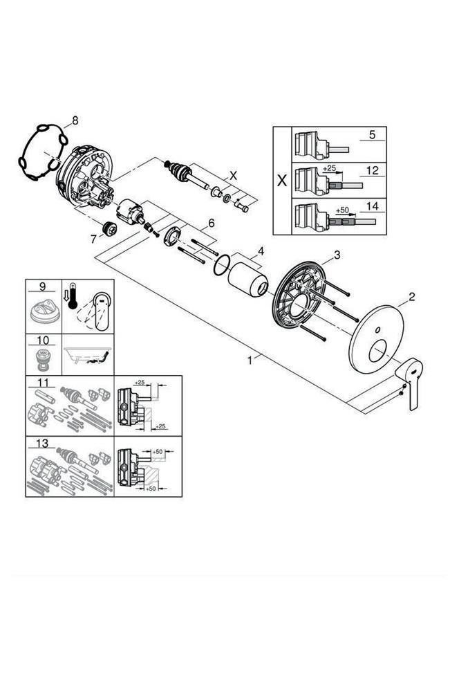 GROHE Einhand-Wannenbatterie LINEARE chr chrom