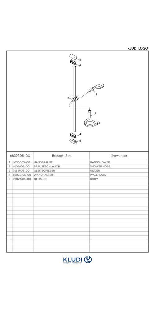 Kludi Brause-Set LOGO 3S 900mm chr
