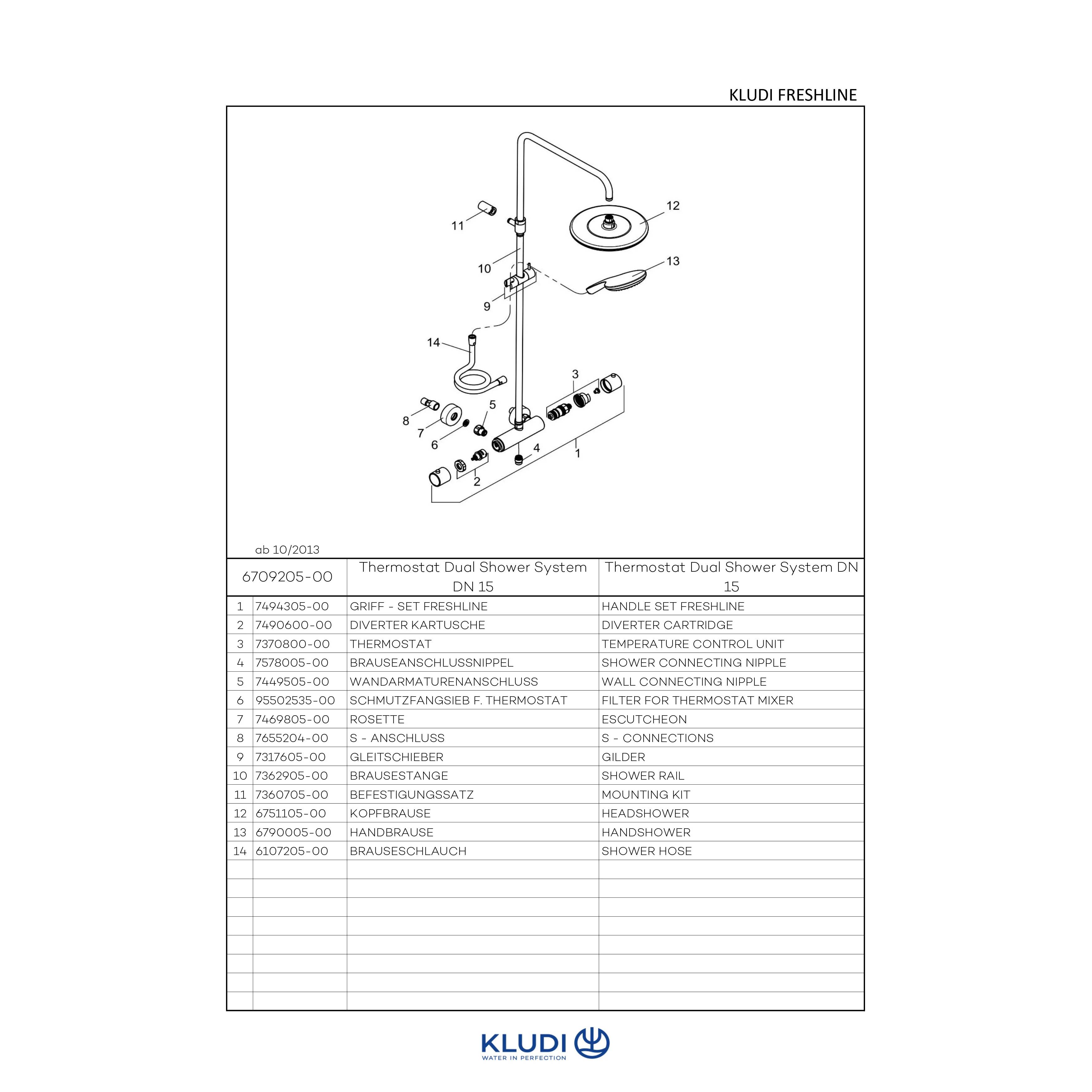 Kludi Freshline Thm Dual Shower System, 1 Stk.