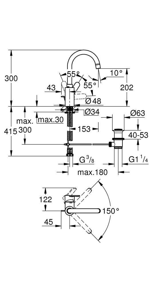GROHE EH-WTbatt EUROSTYLE C 1/2Zoll L-Size chr