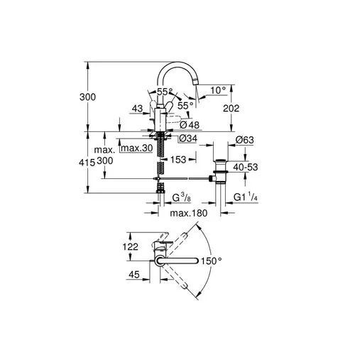 GROHE EH-WTbatt EUROSTYLE C 1/2Zoll L-Size chr GROHE EH-WTbatt EUROSTYLE C 1/2Zoll L-Size chr