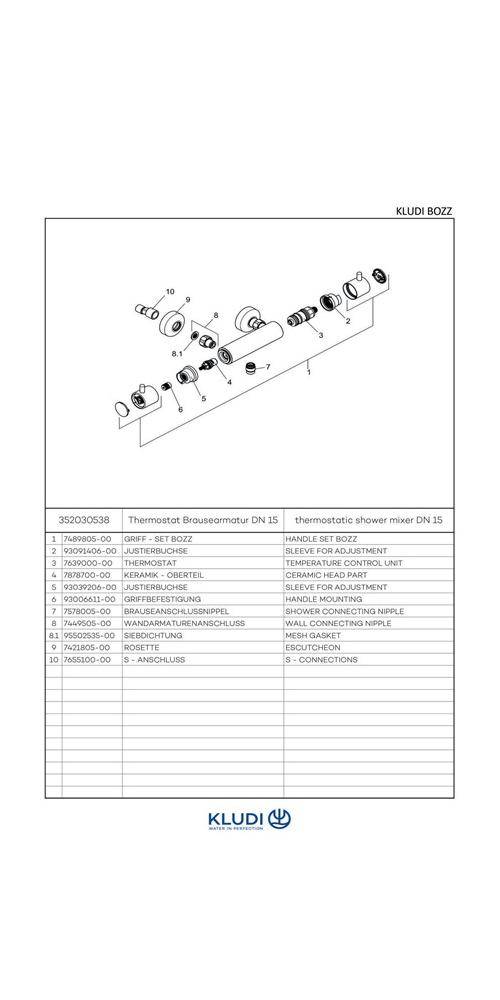 Kludi Thermostat-Brausearmatur BOZZ DN 15 chr