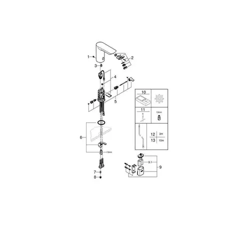 GROHE Infrarot-Elektronik BAU CE 1/2Zoll m Mischung 6 V Batt chr GROHE Infrarot-Elektronik BAU CE 1/2Zoll m Mischung 6 V Batt chr