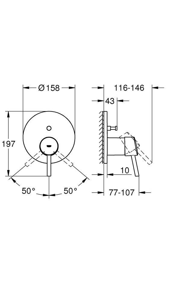 GROHE Einhand-Wannenbatterie CONCETTO chr chrom