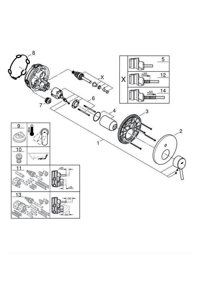GROHE Einhand-Wannenbatterie CONCETTO chr chrom