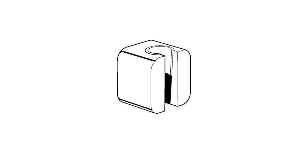 Einfaches Schwarz-Weiß-Diagramm eines würfelförmigen Objekts mit einem zentralen vertikalen Ausschnitt oder Schlitz, in Perspektive auf leerem Hintergrund dargestellt.
