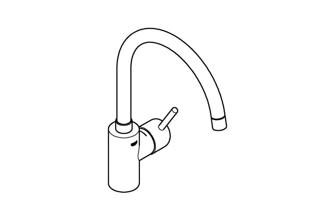 GROHE Einhand-Spültischbatterie CONCETTO 1/2Zoll ho Ala chr Mousseur