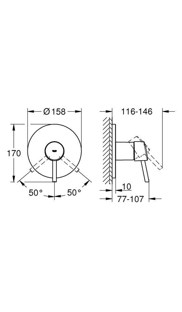GROHE Einhand-Brausebatterie CONCETTO chr chrom