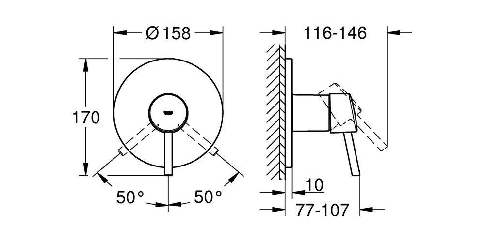 GROHE Einhand-Brausebatterie CONCETTO chr chrom