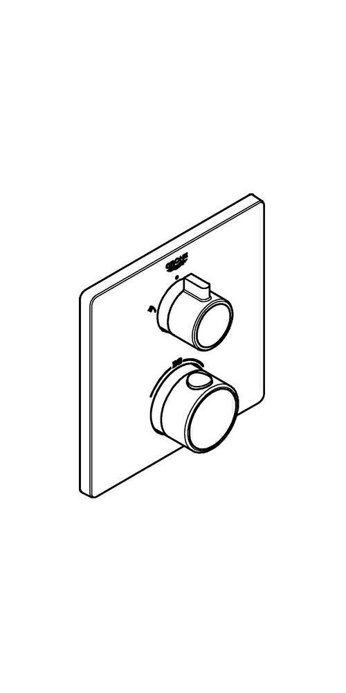 GROHE Thermostat-Brausebatterie GROHTHERM eckig m 2-Wege-Umstellung