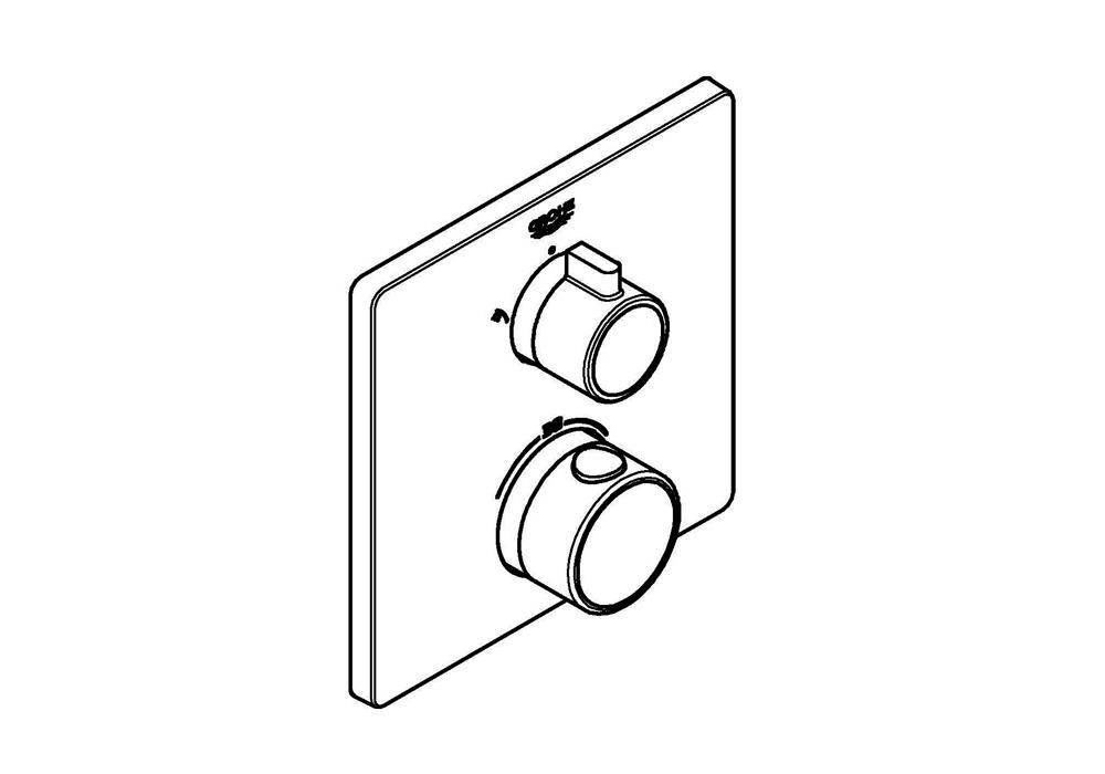 GROHE Thermostat-Brausebatterie GROHTHERM eckig m 2-Wege-Umstellung