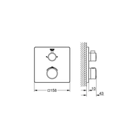 GROHE Thermostat-Brausebatterie GROHTHERM eckig m 2-Wege-Umstellung GROHE Thermostat-Brausebatterie GROHTHERM eckig m 2-Wege-Umstellung