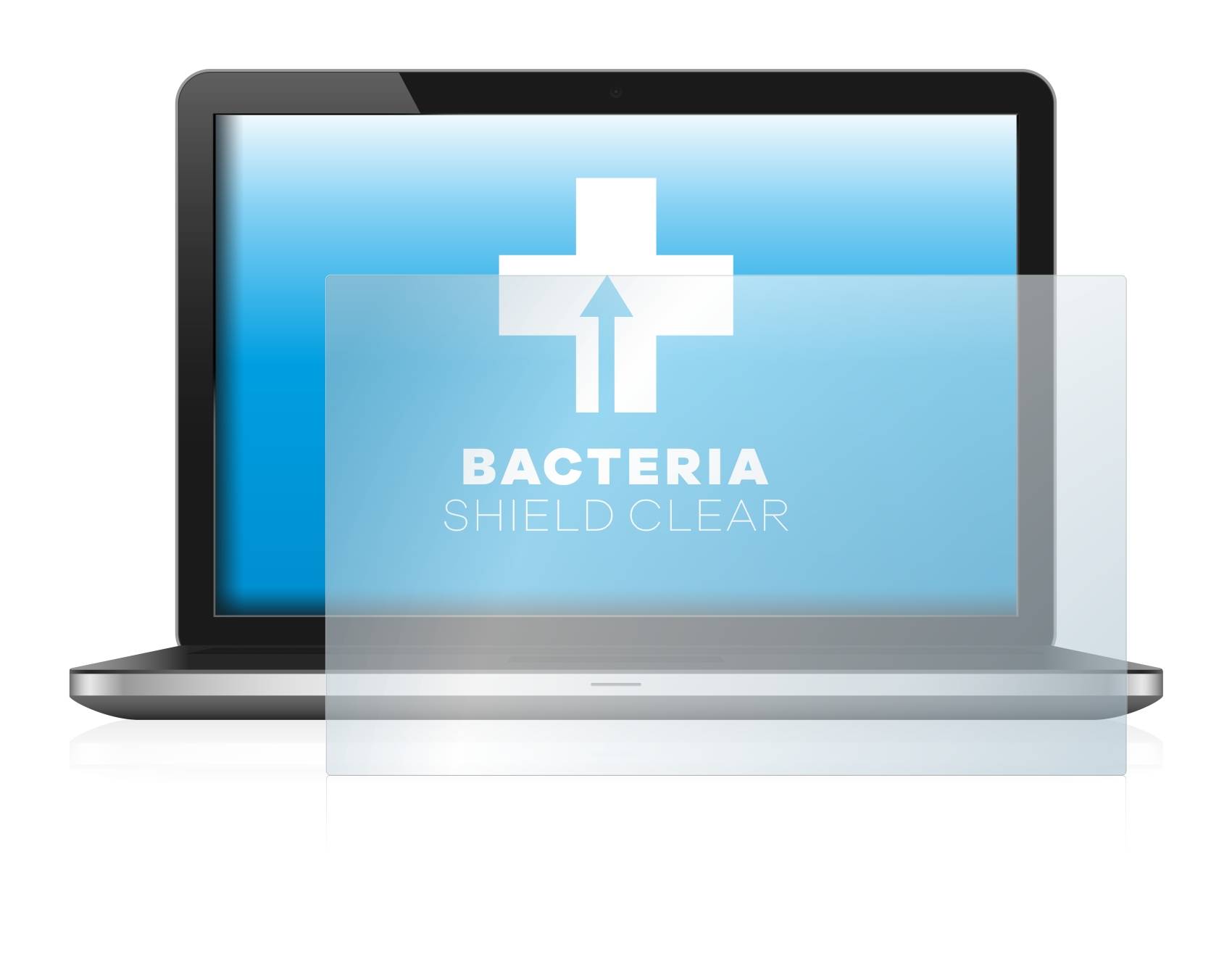upscreen Bacteria Shield Schutzfolie für Standardgrößen mit 15.6 Zoll Displays [345 mm x 194 mm, 16:9] - Antibakteriell