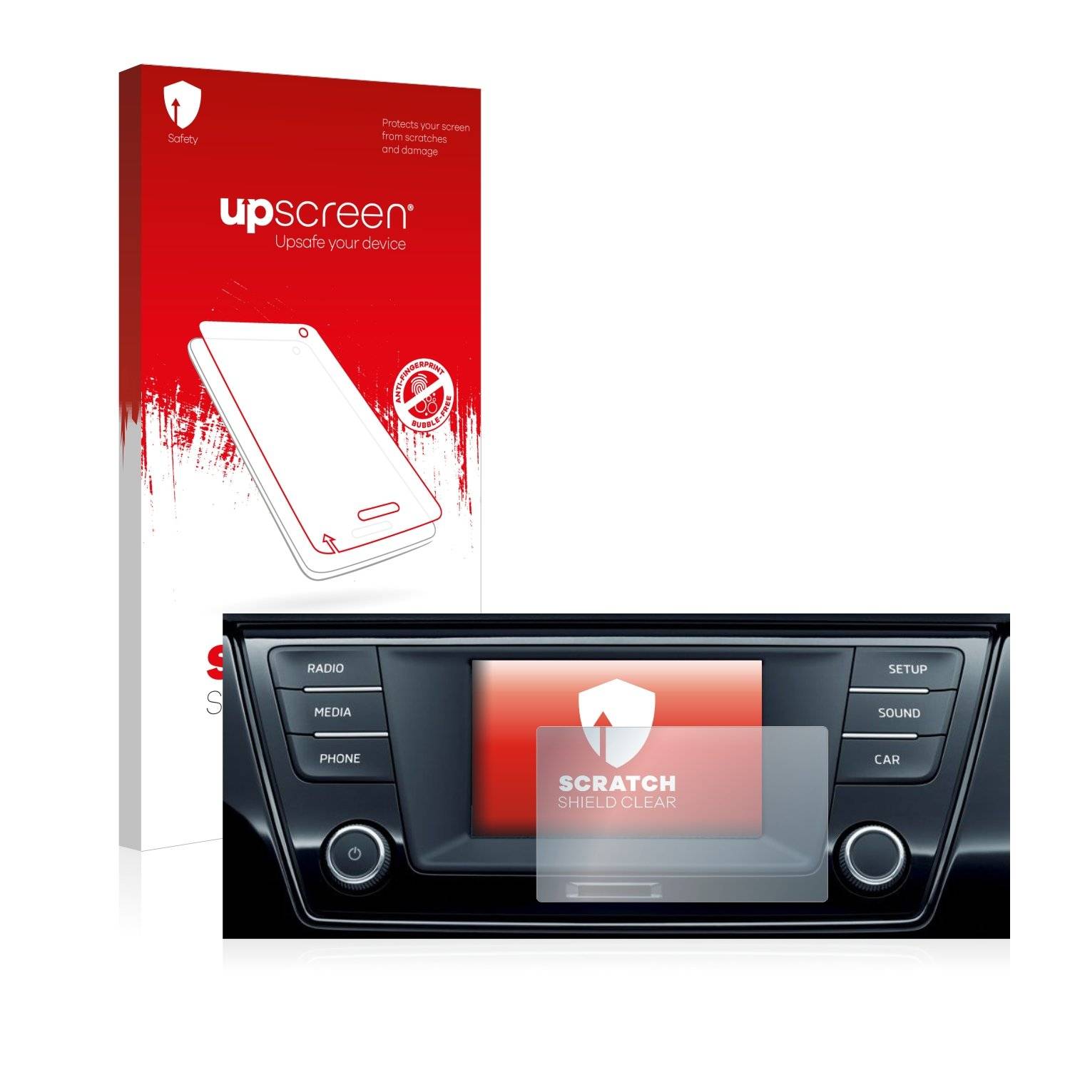 upscreen Scratc Shiel Clea Premiu Displayschutzfoli fü Skod Infotainmentsyste Swin (6.5)