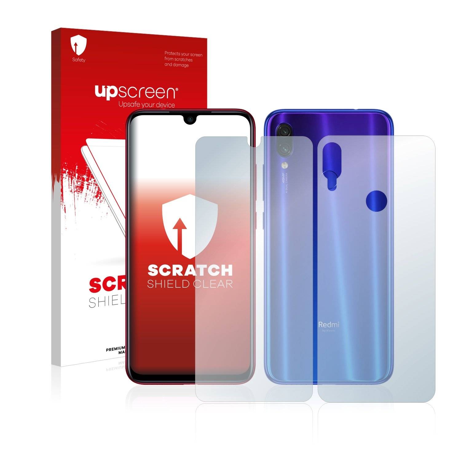 upscreen Scratc Shiel Clea Premiu Displayschutzfoli fü Xiaom Redm Not 7 (Vorde  Rückseite)