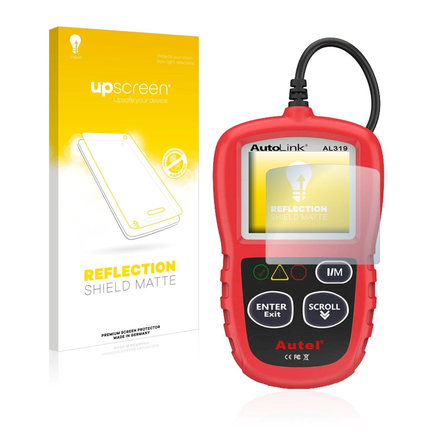 upscreen Reflectio Shiel Matt Premiu Displayschutzfoli fü Aute Autolin AL319
