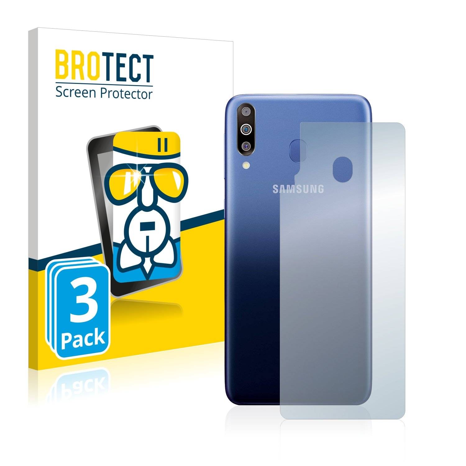 3 BROTECT AirGlass Panzerglasfoli fü Samsun Galax M3 (Rückseite)
