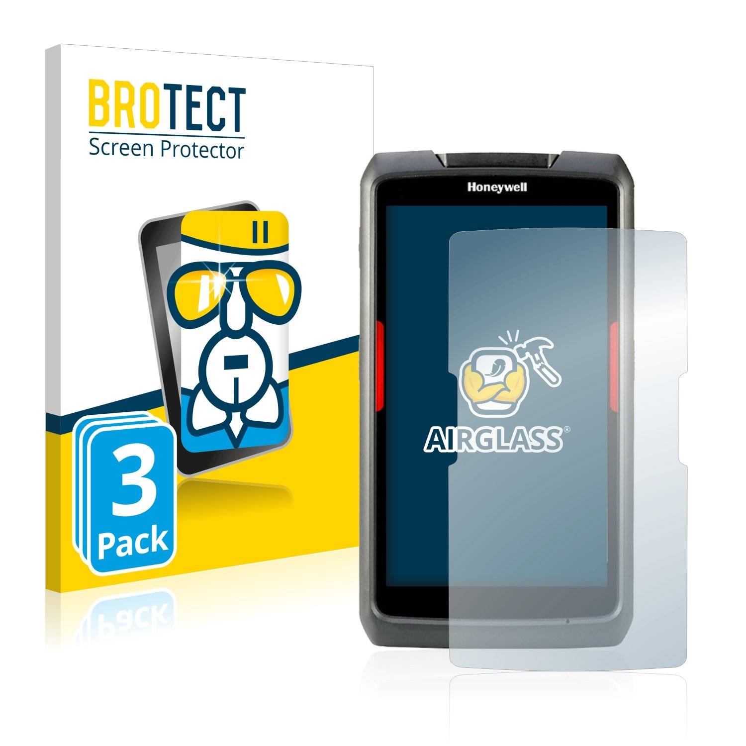 3 BROTECT AirGlass Panzerglasfoli fü Honeywel ScanPa EDA70