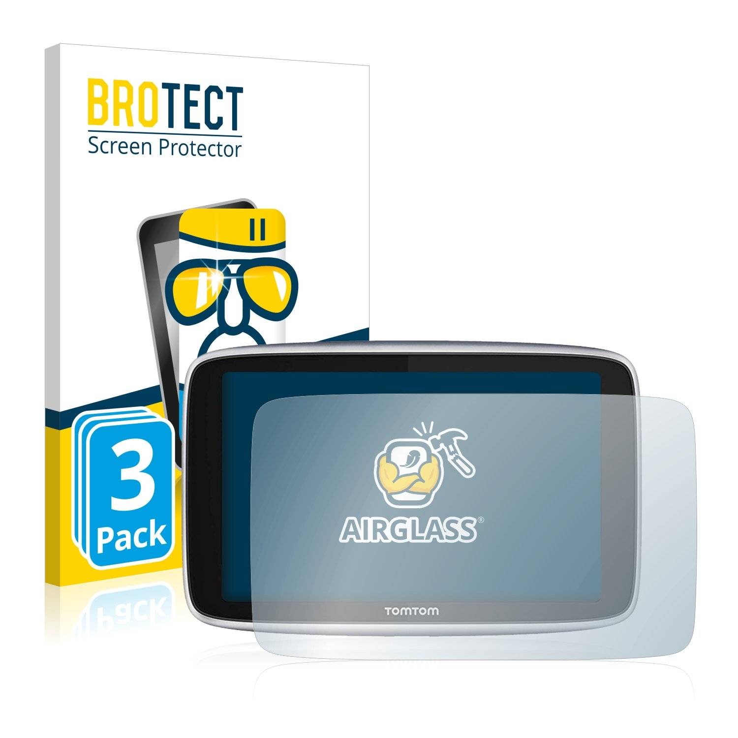3 BROTECT AirGlass Panzerglasfoli fü TomTo G Premiu (6'')