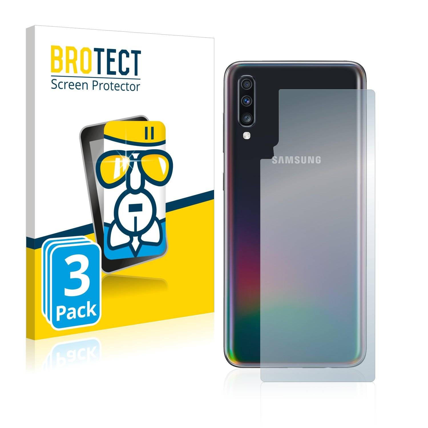 3 BROTECT AirGlass Panzerglasfoli fü Samsun Galax A7 (Rückseite)