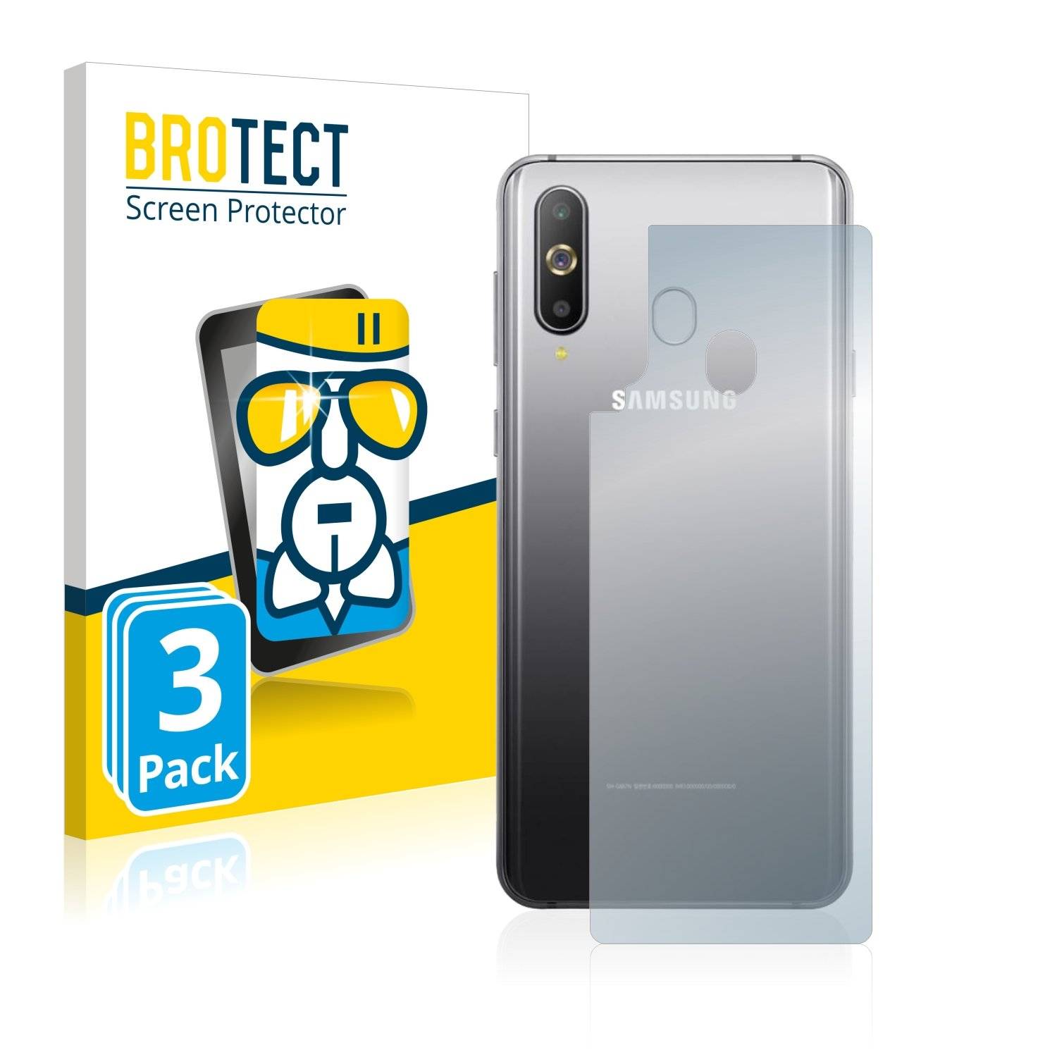3 BROTECT AirGlass Panzerglasfoli fü Samsun Galax A6 (Rückseite)