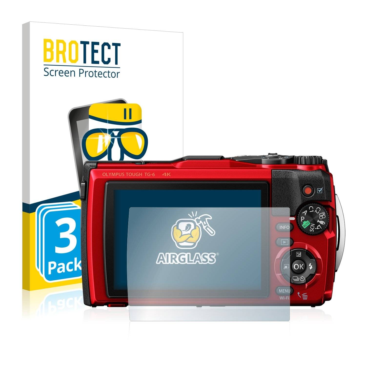 3 BROTECT AirGlass Panzerglasfoli fü Olympu Toug TG-6
