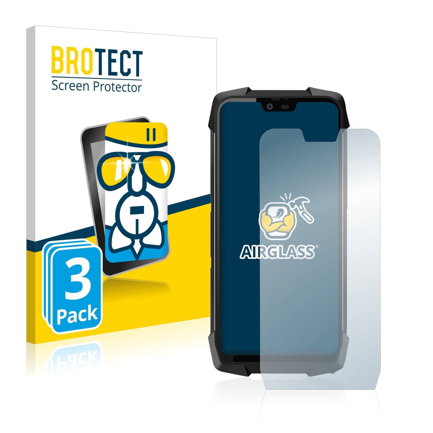 3 BROTECT AirGlass Panzerglasfoli fü Blackvie BV970 Pro