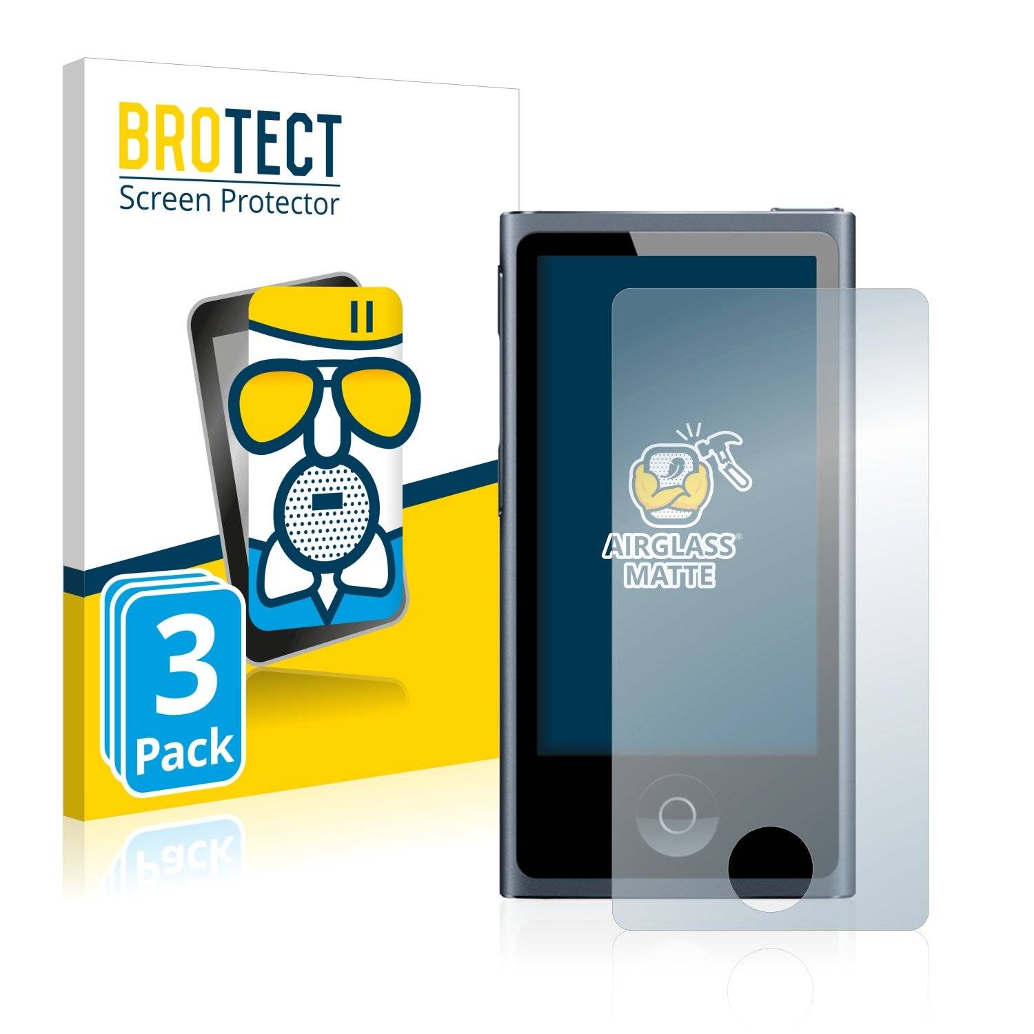 3 BROTECT AirGlass Matt Panzerglasfoli fü Appl iPo nan 201 (7 Generation)