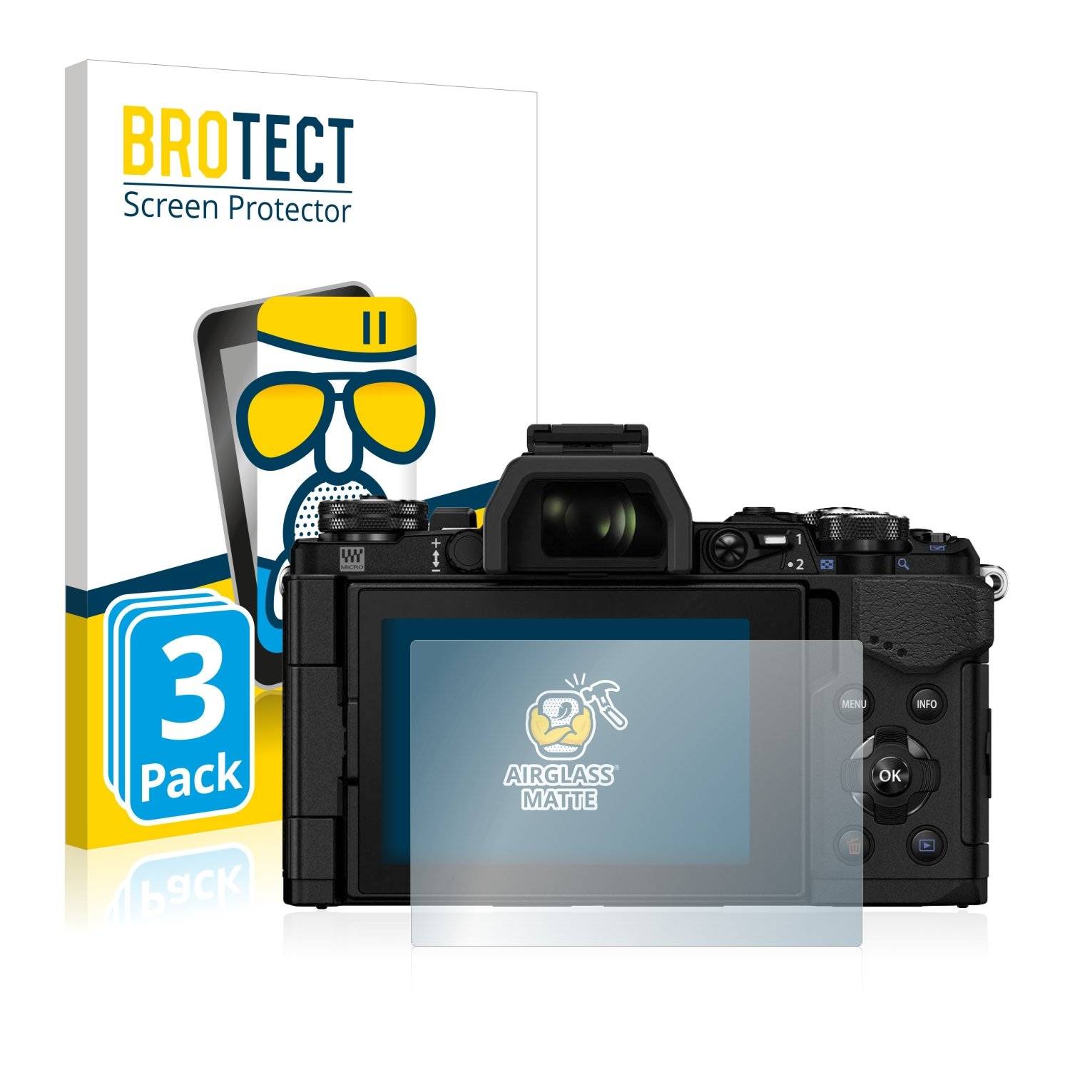 3 BROTECT AirGlass Matt Panzerglasfoli fü Olympu OM- E-M Mar II