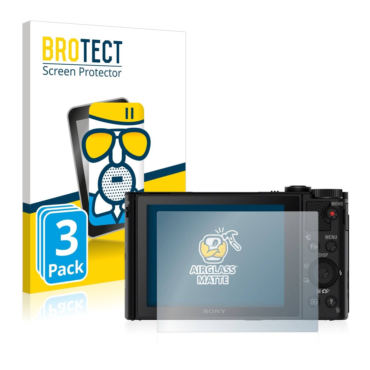 3 BROTECT AirGlass Matt Panzerglasfoli fü Son Cyber-Sho DSC-WX500