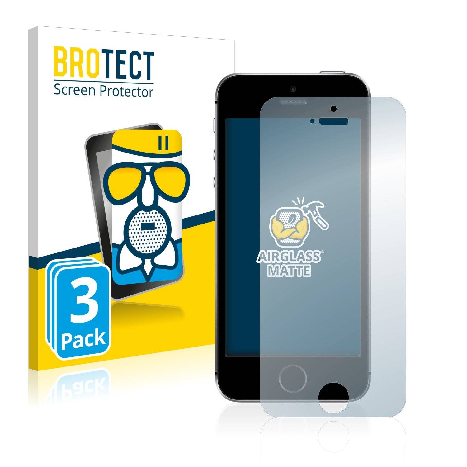 3 BROTECT AirGlass Matt Panzerglasfoli fü Appl iPhon SE