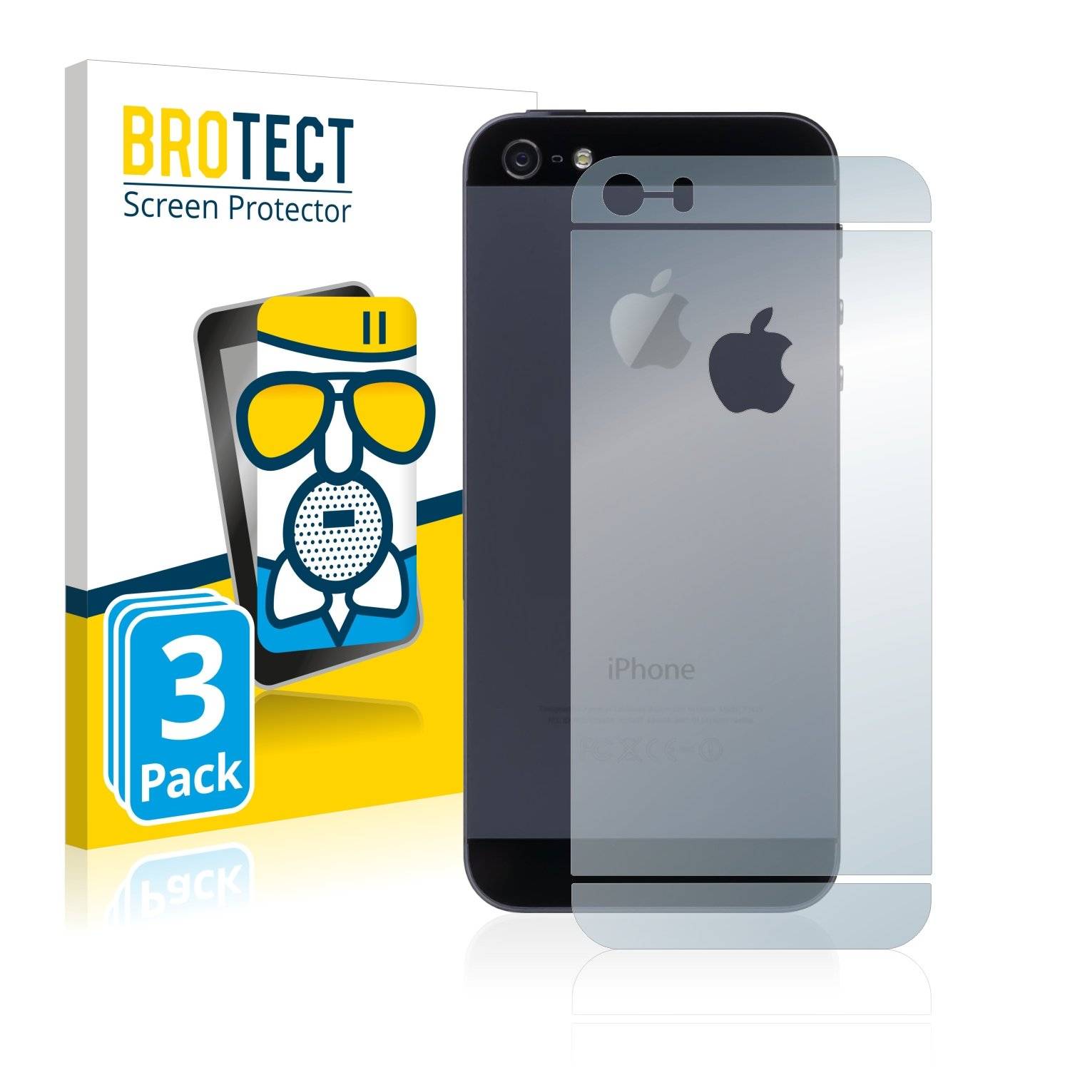 3 BROTECT AirGlass Matt Panzerglasfoli fü Appl iPhon S Rückseit (gesamt Fläch  LogoCut)