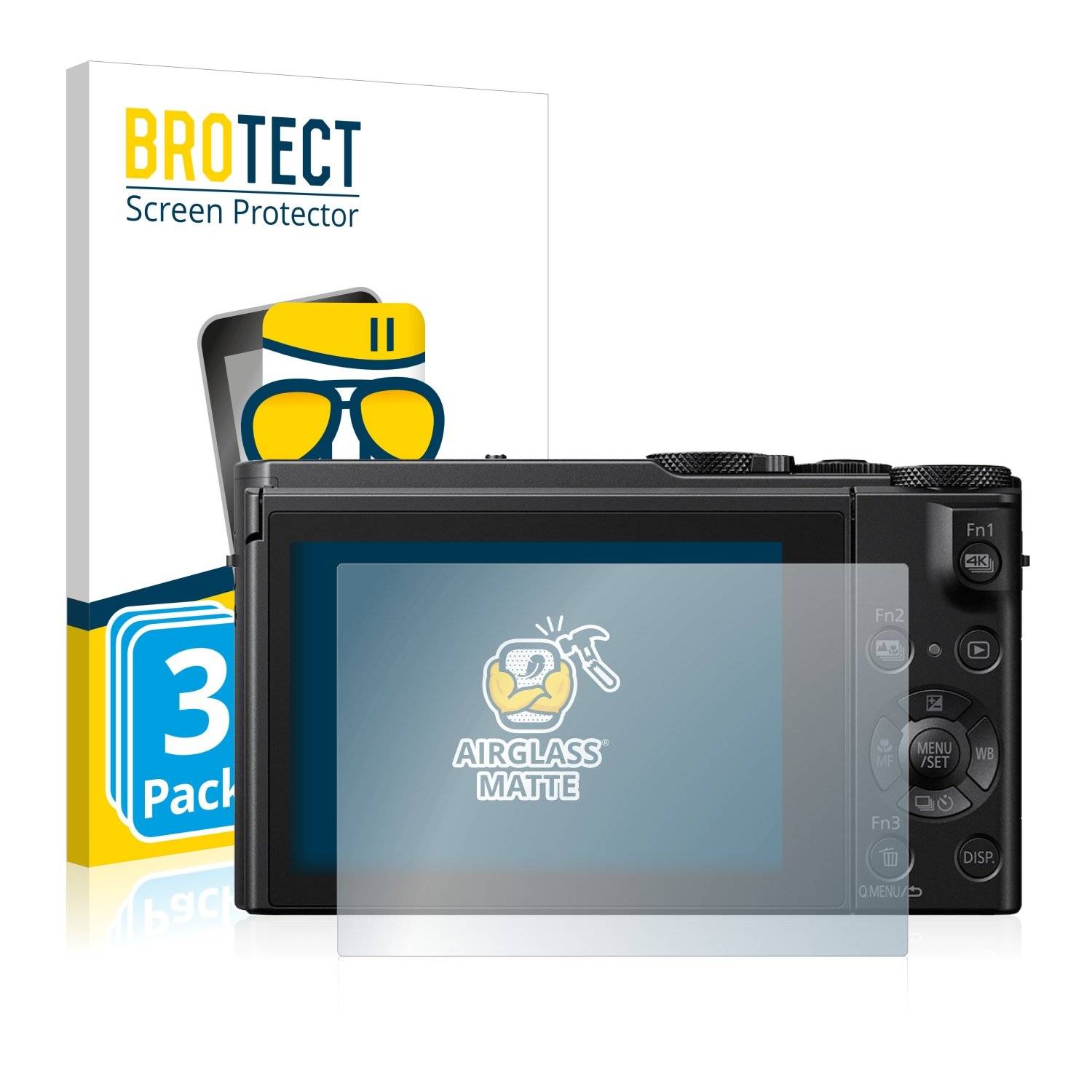 3 BROTECT AirGlass Matt Panzerglasfoli fü Panasoni Lumi DMC-LX15