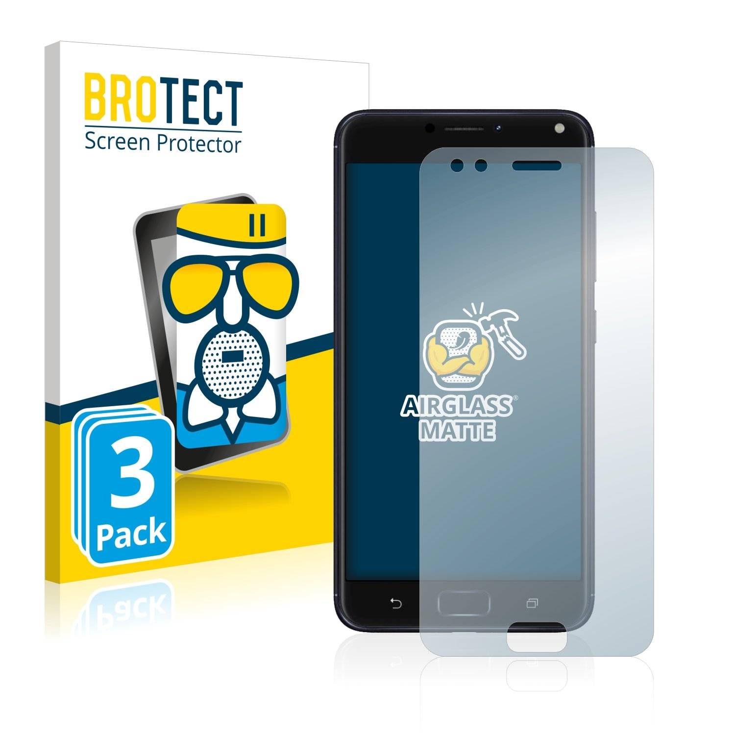 3 BROTECT AirGlass Matt Panzerglasfoli fü Asu ZenFon  ZE554KL