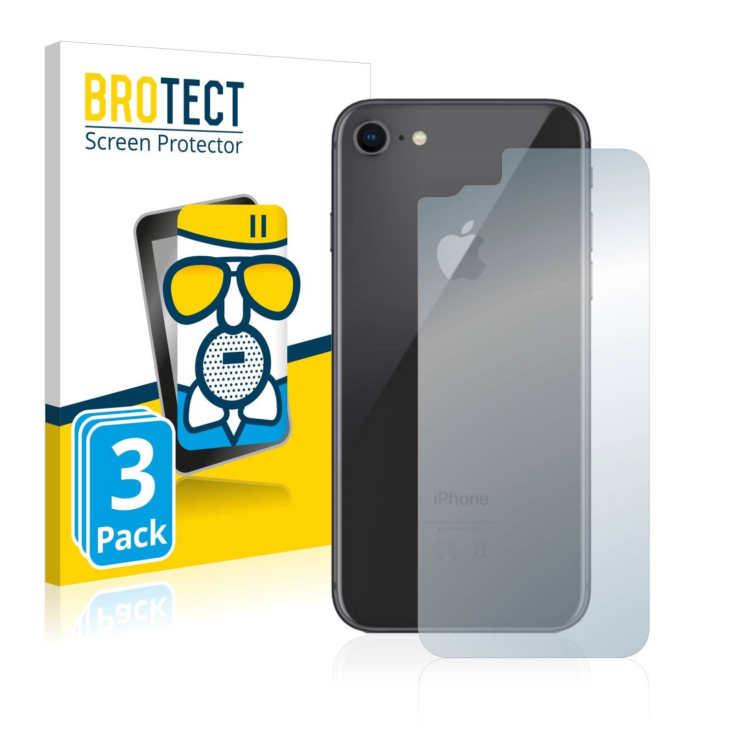 3 BROTECT AirGlass Matt Panzerglasfoli fü Appl iPhon  (Rückseite)