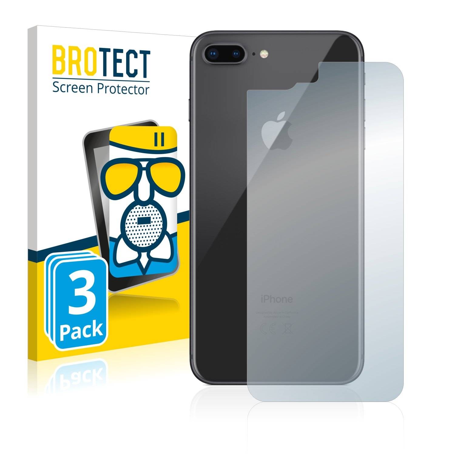 3 BROTECT AirGlass Matt Panzerglasfoli fü Appl iPhon  Plu (Rückseite)