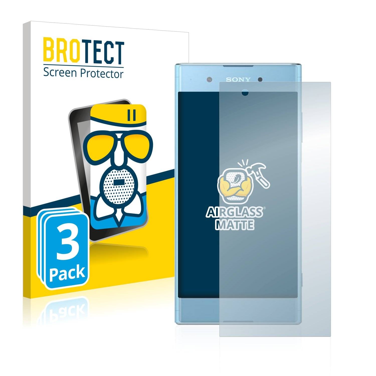 3 BROTECT AirGlass Matt Panzerglasfoli fü Son Xperi XA Plus