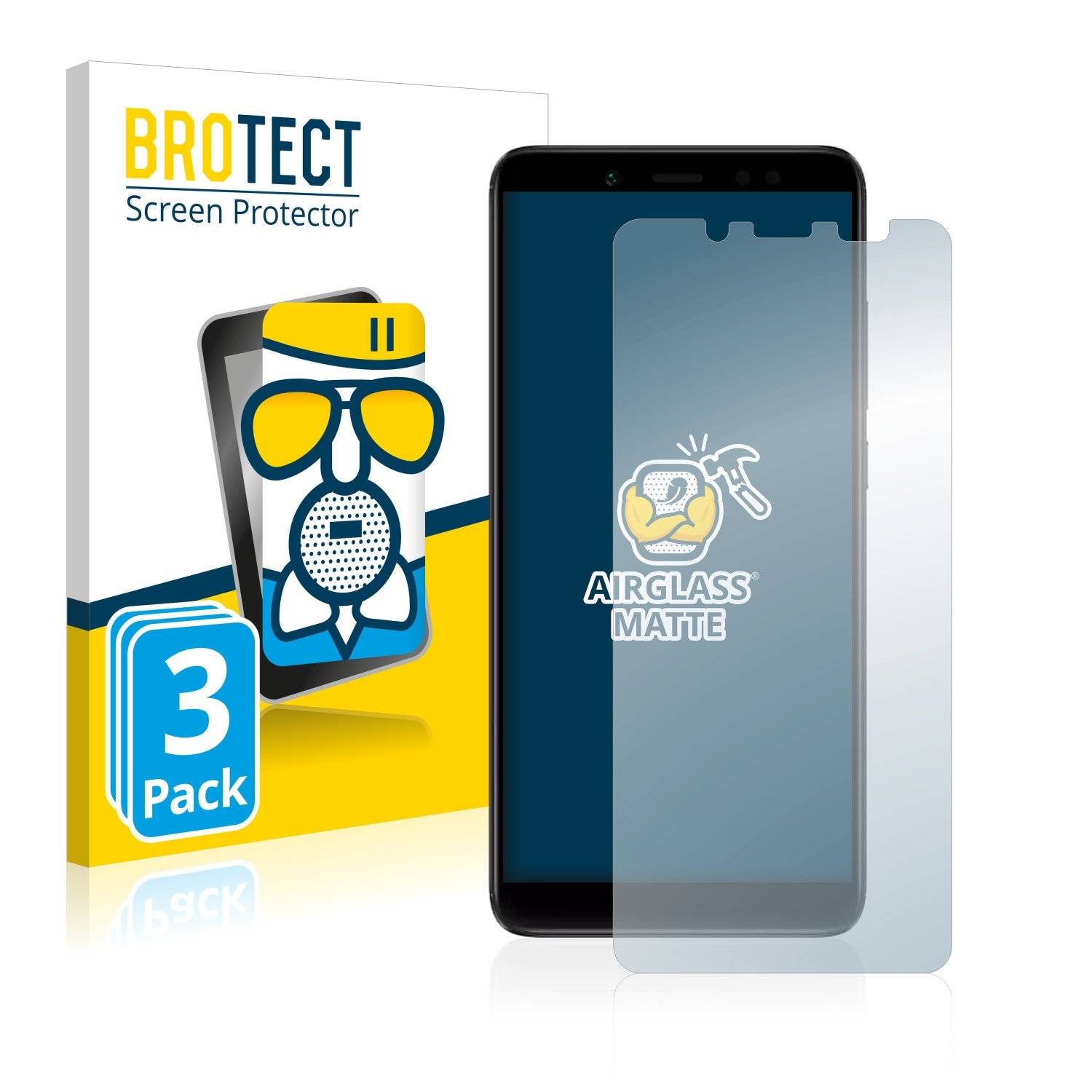 3 BROTECT AirGlass Matt Panzerglasfoli fü Xiaom Redm Not  Pro