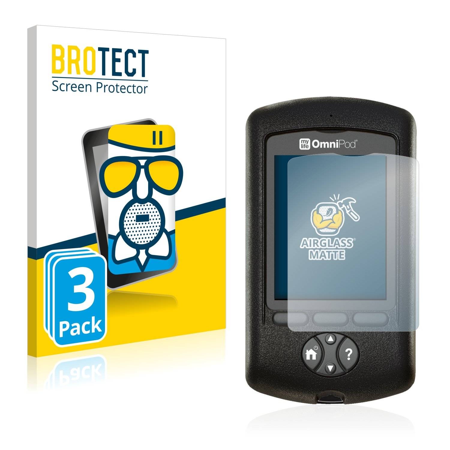 3 BROTECT AirGlass Matt Panzerglasfoli fü Mylif Omnipod