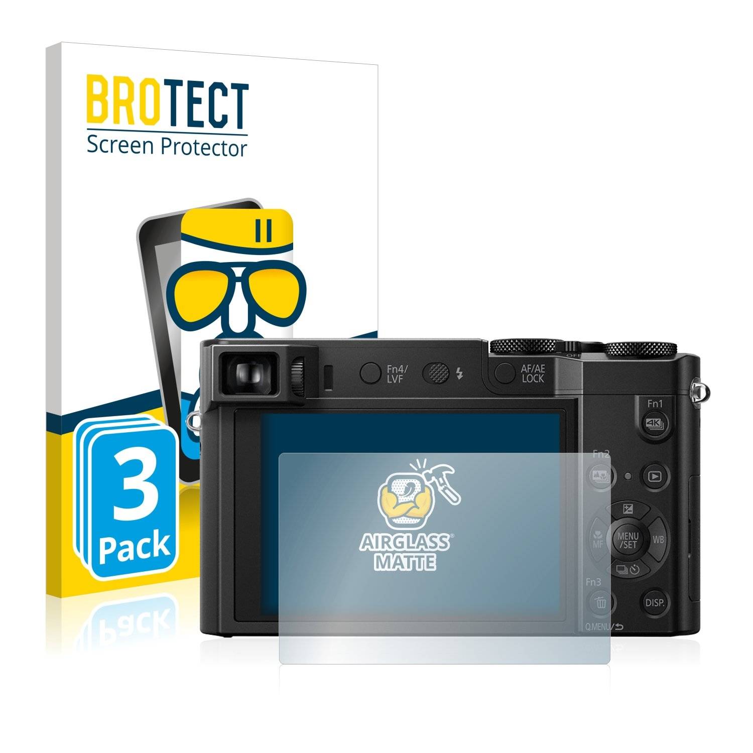 3 BROTECT AirGlass Matt Panzerglasfoli fü Panasoni Lumi DMC-TZ100