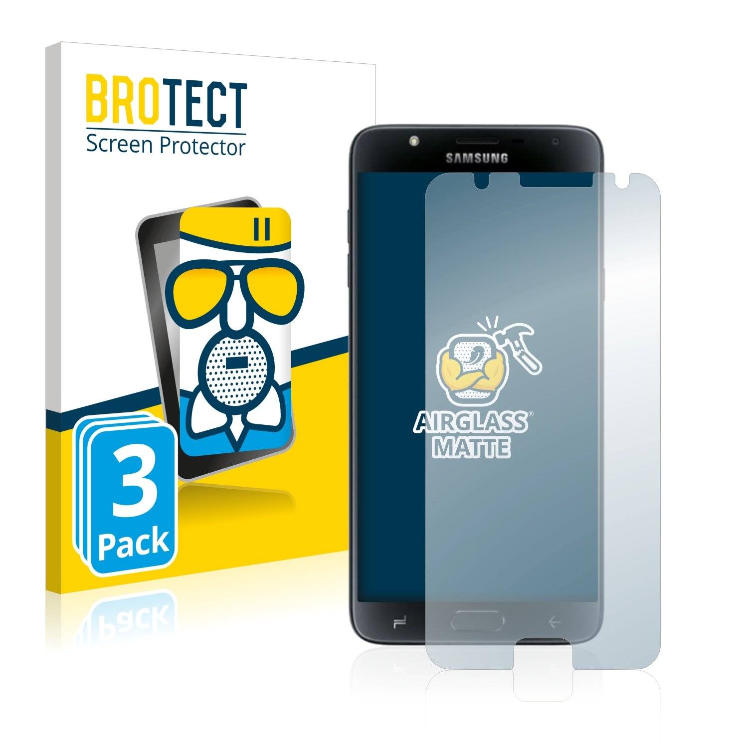 3 BROTECT AirGlass Matt Panzerglasfoli fü Samsun Galax J Du 2018