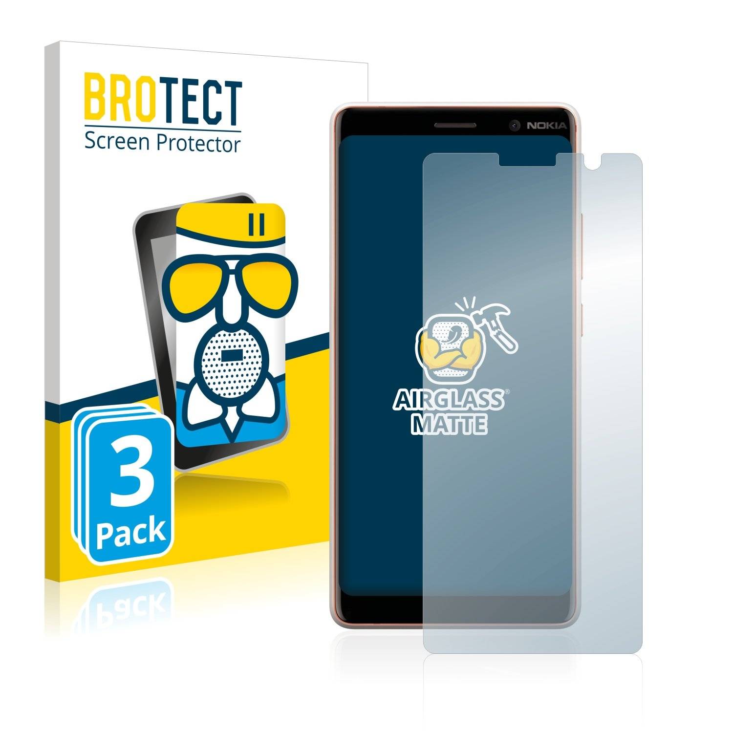 3 BROTECT AirGlass Matt Panzerglasfoli fü Noki  Plus